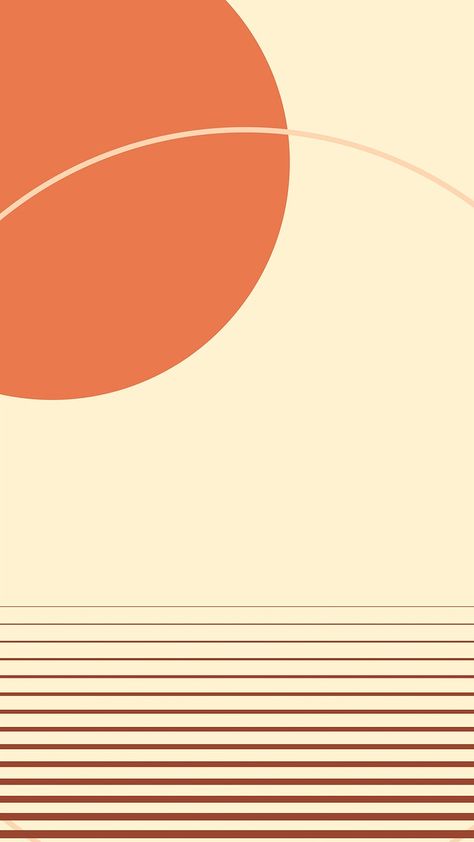 Retro sunset mobile wallpaper vector geometric minimal style | free image by rawpixel.com / Kul Retro Sunset Wallpaper, Sunset Aesthetic Background, Sunset Logo, Bauhaus Geometric, Background Autumn, Minimal Background, Subtle Background, Autumn Background, Swiss Style