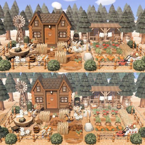 Cottage Core Animal Crossing, Cottagecore Farm, Cottagecore Animal Crossing, Farm Entrance, Acnh Cottagecore, Forest Core, Animal Crossing Wild World, Cottage Farm, Island Theme