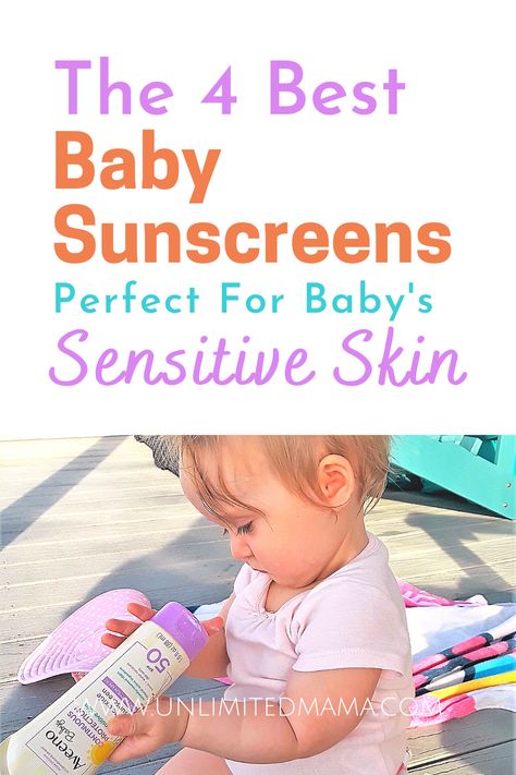 Any time your baby is outside, as long as they're 6 months and older, need to be wearing sunscreen with SPF 30 or higher. Find the best baby sunscreen for your baby's sensitive skin, including Aveeno and Baby Bum. Best Baby Sunscreen, Baby Teething Remedies, Sunscreen For Sensitive Skin, Baby Sunscreen, Newborn Needs, Heat Rash, Baby Registry Must Haves, Sick Baby, Baby Stage