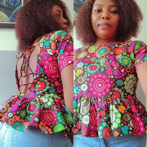 multiple colours Ankara print blouse/top Skirt And Top, Vera Bradley Backpack, Skirt Top, I Love It, Ankara, And Now, Cool Style, Pencil Skirt, Top Blouse