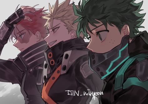 Midoriya Izuku • Deku • Bakugou Katsuki • Shoto Todoroki • My Hero Academia • Boku no Hero Academia The Story, Books Wattpad, Wattpad, Twitter, Books, Anime, Black