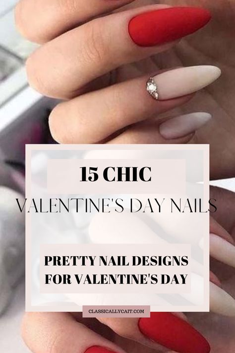 15 Valentine's Day nail designs Minimalist February Nails, Chic Valentines Day Nails, Almond Nails Ideas Valentines, Elegant Nails Valentines, Trendy Nails February 2024, 2024 Nail Trends Valentines Day, Subtle Valentine’s Day Nails, Nail Designs February 2024, Valentines Classy Nails