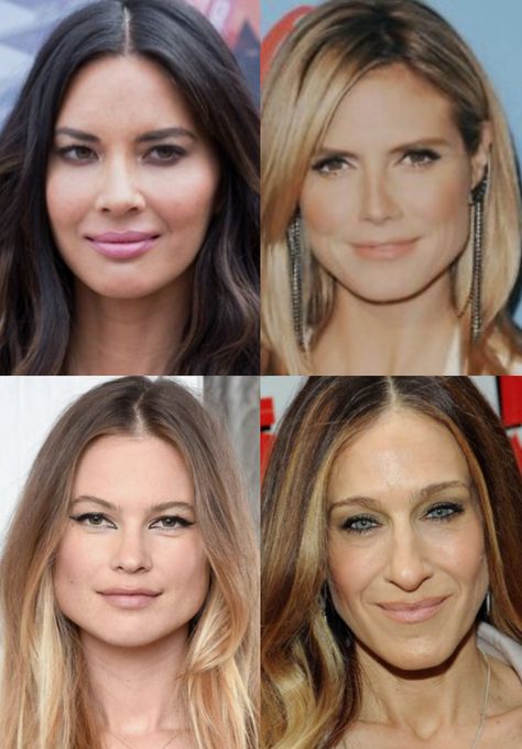 olivia munn, heidi klum, behati prinsloo, sarah jessica parker Dramatic Natural Classic, Style Essence, Flamboyant Gamine, Bone Structure, Dramatic Style, Natural Style, Classic Beauty, Face Shapes, Classic Style