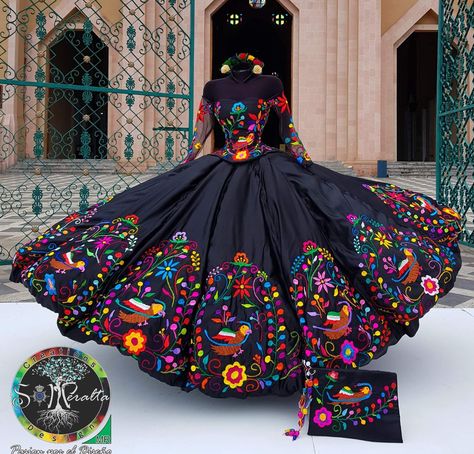 Mexican Theme Dresses, Charro Quinceanera Dress, Long Sleeve Quinceanera Dresses, Quinceanera Dresses Mexican, Vestido Charro, Mexican Quinceanera, Charro Quinceanera, Quinceanera Themes Dresses, Mexican Quinceanera Dresses