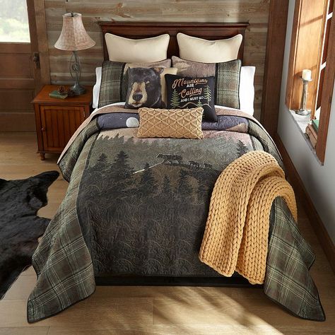 Donna Sharp Quilts, Rustic Bedding Sets, Moon Quilt, Mother Bear, Fantastic Fashion, King Quilt Sets, Black Forest Decor, Bear Quilts, Rustic Bedding