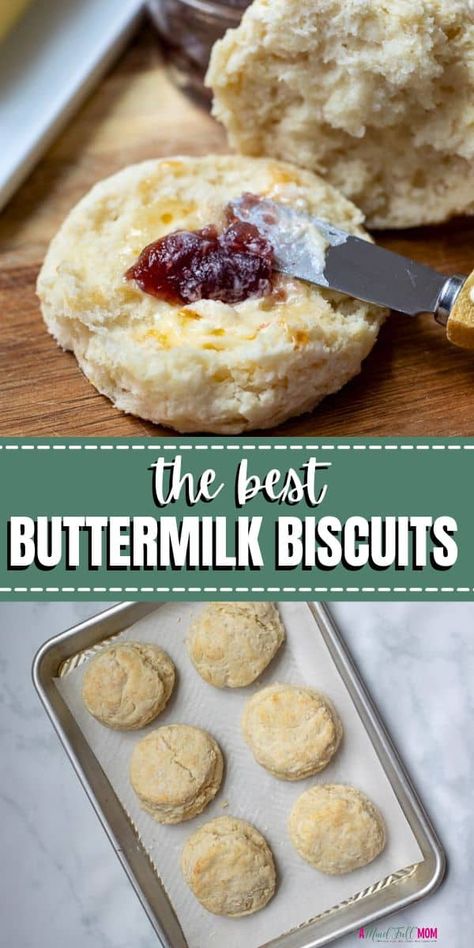 Flaky, buttery, tender Buttermilk Biscuits! This easy homemade biscuit recipe is nearly as easy as opening a can of biscuits but the results are a million times better! Buttermilk Biscuits For Two, Buttermilk Recipes Homemade, Homemade Buscuits, Biscuit Loaf, Recipes With Buttermilk, Easy Buttermilk Biscuits, Homemade Biscuit Recipe, Best Buttermilk Biscuits, Buttermilk Recipe