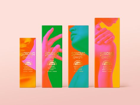 Stoked to finally be able to show the packaging designed for Sonoma Specific, a hemp-derived CBD skin care product line sourced and created in the Golden State. Colorful Skincare Packaging, Sunscreen Branding, Whimsical Packaging, Feminine Packaging Design, Lollipop Packaging, Colorful Packaging, Packaging Idea, Product Packaging Design, Humble Pie