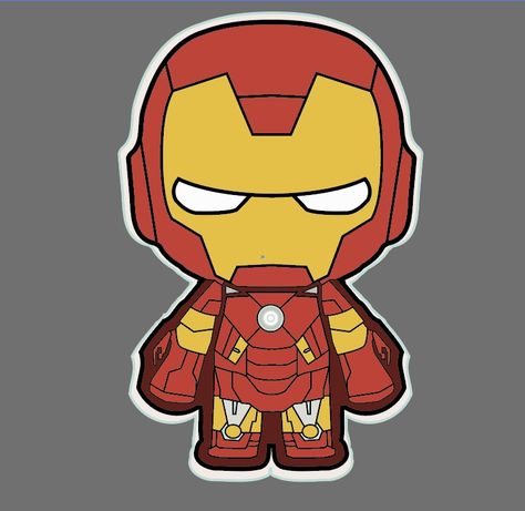 Iron Man Chibi, Iron Man Dibujo, Ironman Mask, Ironman Cake, Iron Man Cartoon, Cardboard Ideas, Iron Man Helmet, Man Cartoon, Circle Canvas