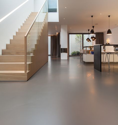 Sauna Floor, Concrete Floors Living Room, Chelsea Townhouse, London Townhouse, Epoxy Flooring, Cement Floor, Floor Colors, Polished Concrete, Brigitte Bardot