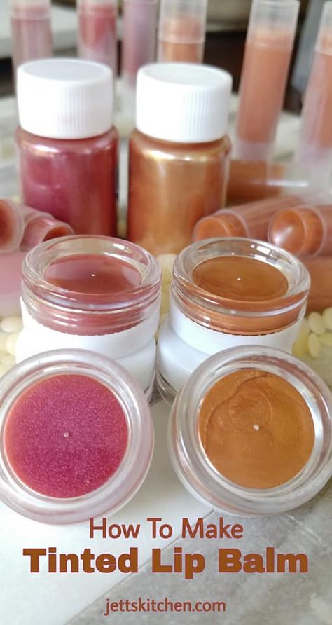 Recipe For An All Natural Tinted Lip Balm - Jett's Kitchen Homemade Tinted Lip Balm, Natural Tinted Lip Balm, Diy Tinted Lip Oil, Diy Lip Stain Recipes, Lip Balm Recipes Homemade, How To Make Lip Balm, Lip Recipes, Tinted Lip Balm Diy, Diy Tinted Lip Balm