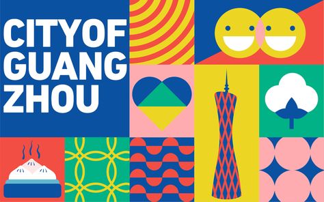 CITY OF GUANGZHOU | City branding identity on Behance City Branding Design Visual Identity, Supergraphics Branding, Supergraphics Design, City Branding Design, City Logos Branding, Culture Branding, City Logos Design, Festival Branding, Place Branding