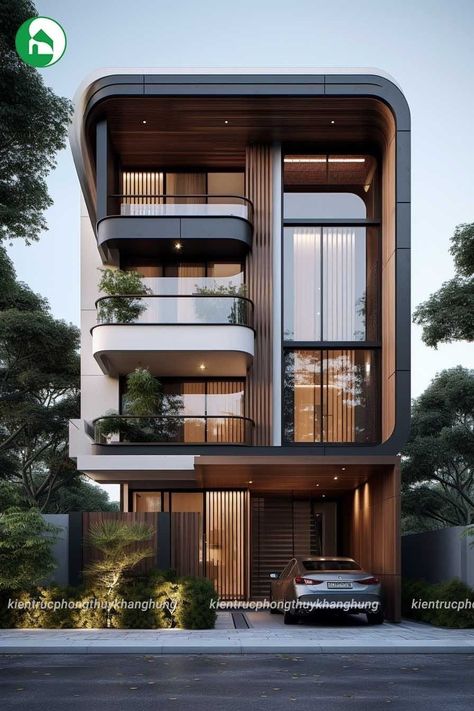 ☾~.~☕️follow me☕️~.~☾ Modern Facade Design House Exteriors, Town House Design, Home Exterior Ideas, House Structure Design, Modern Bungalow Exterior, Town House Architecture, Home Designs Exterior, Home Exterior Design, Commercial Design Exterior