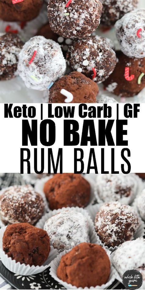 Healthy no bake keto rum balls that make the best keto candy for Christmas that's also low carb, gluten free, sugar free, and dairy free. You'll love these easy boozy rum balls for a healthy holiday sweet treat. Keto Balls, Chocolate Rum Balls, Carolyn Ketchum, Rum Ball, Keto Bites, 2023 Cookies, Galletas Keto, Fat Bomb Recipes, Low Carb Christmas