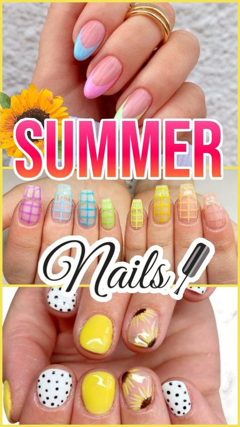 Easy and Fun Summer nail art ideas 2024🥰😍 Summer Nail Art Ideas, Fun Summer Nails, August Nails, Summer Gel Nails, Sunflower Nails, Summer Nail Art, Cute Summer Nails, Diy Nail Designs, Spring Nail Art