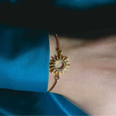 Adjustable 18K Gold Plated Stainless Steel Sun Bracelet Anthropologie Bracelet, Sun Bracelet, Crystal Cuff Bracelet, Cuff Bangle Bracelet, Bangle Bracelets With Charms, Star Bracelet, Gold Bangle Bracelet, Charm Bangle, Statement Bracelet