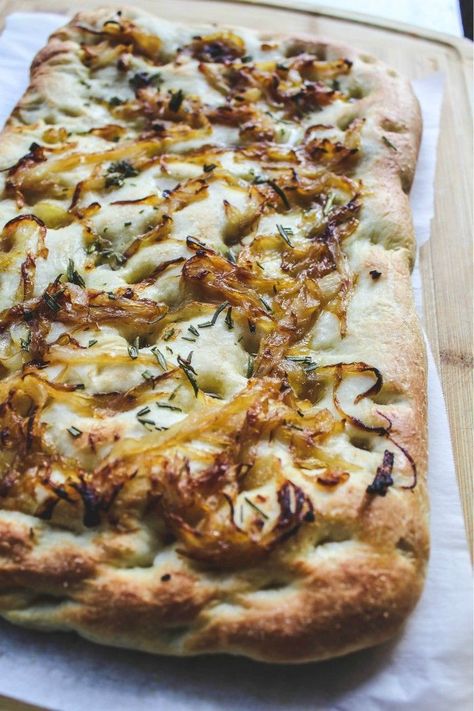 Onion Focaccia, Vegan Bread Recipe, Focaccia Bread Recipe, Focaccia Recipe, Vegan Italian, Focaccia Bread, Caramelized Onion, Red Lobster, Italian Bread