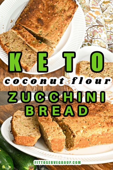 This keto coconut flour zucchini bread is moist, dense, slightly sweet, and a delicious way to add more fiber to your keto diet! It's a keto zucchini bread recipe that is not only tasty but a healthier option. low carb zucchini bread| gluten-free zucchini bread Coconut Flour Zucchini Bread, Low Carb Zucchini Bread, Keto Zucchini Bread, Zucchini Keto, Gluten Free Zucchini Bread, Lower Carb Meals, Coconut Flour Bread, Keto Zucchini, Grain Free Bread