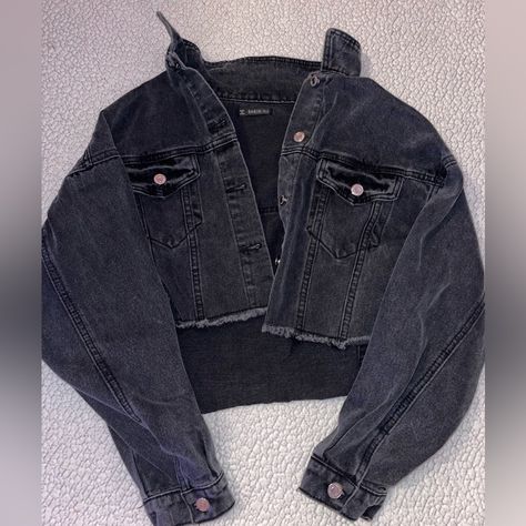 Never Worn, Great Condition! *Not Full Length, Cropped!! Shein Women, Shein Jackets, Black Jean Jacket, Concert Outfits, Black Jean, Concert Outfit, Jean Jacket, Black Jeans, Full Length