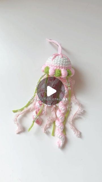 wai ☆ on Instagram: "crochet jellies !! ♡🪼🫧  so happy i got to make these pretty jellies as a pattern test for @cl0udyches ! they were so fun to create :] i love pink and green combos so that's probably my fav jelly 🍓🍵   ♡ pattern by @cl0udyches   🏷 #jellyfish #crochetjellyfish #jellyfishcrochet #ocean #decor #roomdecor #crochet #crochetplushies #roominspiration #cutecrochet #amigurumi #handmade #craft #yarn #smallbusiness #explore" Crochet Projects Green Yarn, Crochet Jellyfish Free Pattern Easy, Crochet Jellyfish Free Pattern, Crochet Jellyfish Pattern, Jellyfish Crochet Pattern, Jellyfish Pattern, Crochet Jellyfish, Jelly Bears, Crocheted Jellyfish