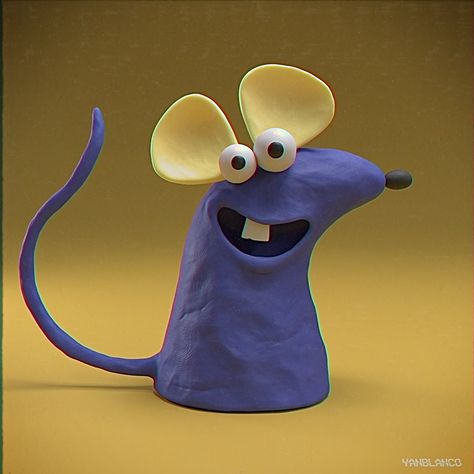 Ratinho - Rá Tim Bum on Behance Mouse Animation, Arnold Render, Clay Animation, Easy Clay Sculptures, Clay Monsters, Rat Toys, Autodesk Maya, Air Dry Clay Projects, Little Mouse