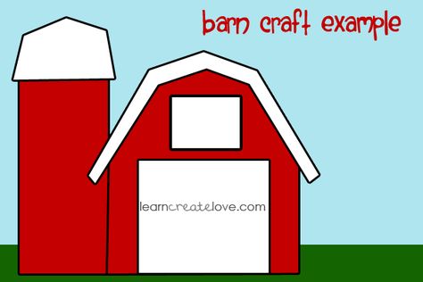 Printable Barn Craft  We did this barn as our craft to go along with Old McDonald Had a Farm! Barn Craft, Barn Crafts, Farm Theme Preschool, Farm Craft, Farm Unit, Big Red Barn, Farm Animals Theme, Farm Preschool, Farm School