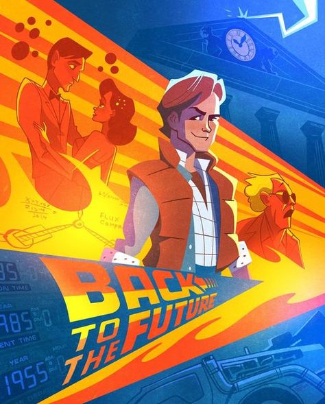 Back To The Future Fanart, Lyle Cruse, Steampunk Movies, Iron Maiden Eddie, Great Scott, Michael J Fox, J Fox, Marty Mcfly, Dope Cartoon Art