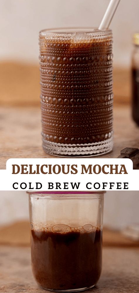 This easy cold brew mocha coffee is a delicious chocolate cold brew that you can make at home in no time. Chocolate Cold Brew, Starbucks Sweet Cream, Mocha Cold Brew, Hot Coffee Drinks, Homemade Chocolate Sauce, Batch Recipes, Cold Brew Coffee Recipe, Cold Brew Recipe, Mocha Recipe