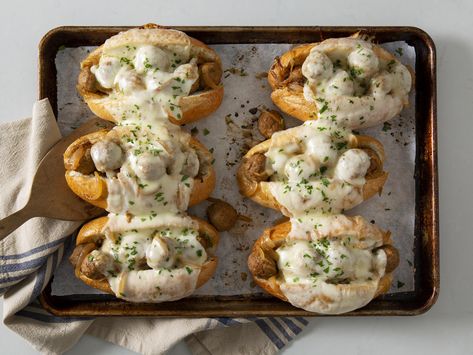 French Onion Meatball Subs, Sliced Tomatoes, Sub Rolls, Meatball Sub, Hoagie Rolls, Meatball Subs, Kiss The Cook, Provolone Cheese, Smart Cooking