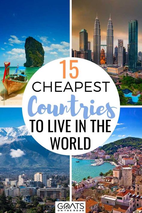 Are you a digital nomad and thinking of living overseas in different countries around the world? We’ve got the ultimate guide for you with these 15 cheapest countries to live in the world while working online! From Indonesia to China, to Greece, to Mexico, to Grenada and more, we breakdown the costs of living, the visa’s, and more! Click through to check out 15 of the cheapest countries to live in the world - for less than $1000 per month! | #digitalnomad #bestcountries #TravelTips Cheapest Places To Live, Cheap Places To Visit, Cheap Places To Travel, Long Term Travel, Countries In The World, Countries To Visit, Caribbean Travel, Best Places To Live, Living Abroad