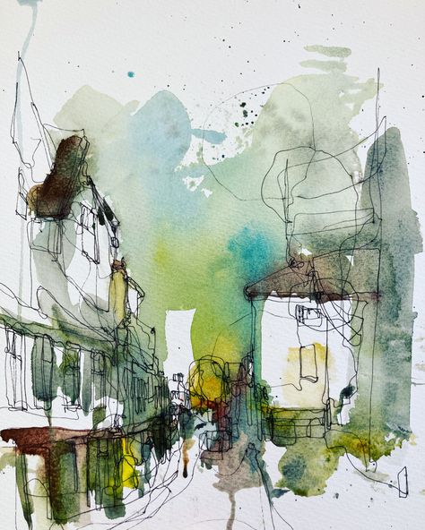 Neil Whitehead, City Of Bath, Urban Painting, Urban Sketches, Creepy Drawings, Art Demo, West England, Urban Sketch, Watercolor Architecture