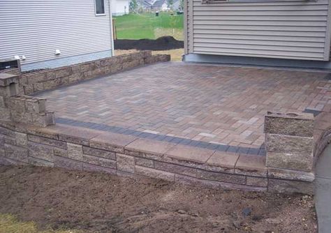 Choose a flooring option like concrete, pavers, brick or natural stones to fit the design and style of your landscape Stone Patio Designs, Brick Paver Patio, Pavers Backyard, Paver Designs, Raised Patio, Patio Pavers Design, Brick Patio, Concrete Patios, Patio Pergola