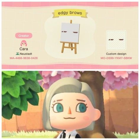 Animal Crossing Eyeliner, Eyebrow Animal Crossing, Acnh Design Id Codes Face, Acnh Piercing Face Paint, Acnh Piercing Design, Animal Crossing Hair Codes, Acnh Eyebrow Designs, Animal Crossing Eyebrows, Animal Crossing Hair