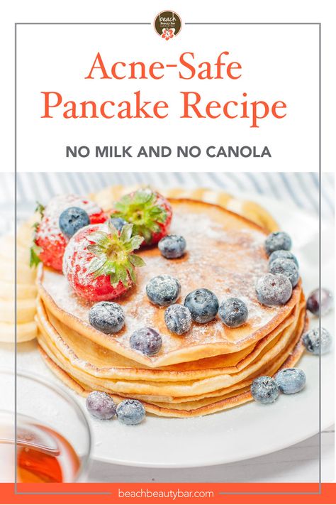 Acne Safe Recipes, Acne Safe Breakfast, Light And Fluffy Pancakes, Butter Alternative, Low Carb Pancakes, Coconut Milk Recipes, Savory Pancakes, Skin Clear, Healthy Skin Tips