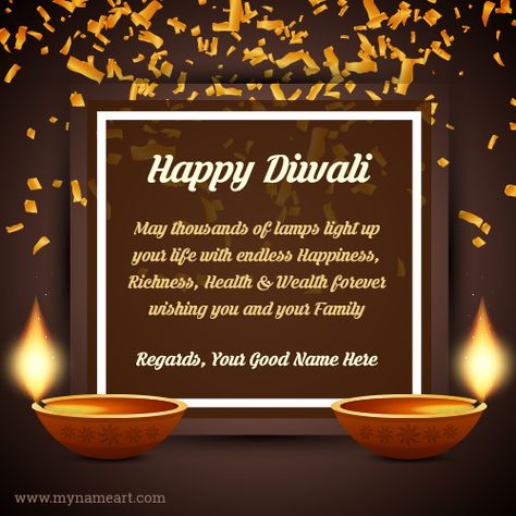 Happy Diwali To You And Your Family With Name Diwali Greetings With Name, Diwali Wishes With Name, Diwali Greetings Quotes, Diwali Greetings Images, Happy Diwali Pictures, Happy Dhanteras Wishes, Diwali Wishes Messages, Diwali Light, Diwali Wishes In Hindi