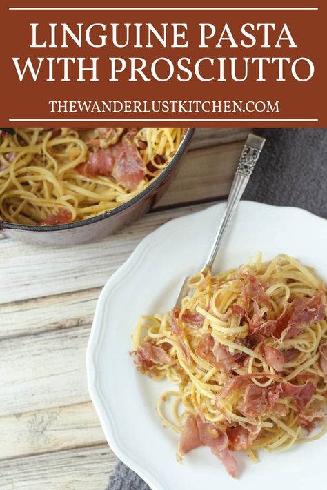 Dive into a plate of our Linguine Pasta with Prosciutto, where each forkful brings together the best of Italy - silky pasta, smoky prosciutto, and a rich, cheesy taste. What To Make With Prosciutto, Proscuitto Recipe, Pasta With Prosciutto, Prosciutto Recipe, Asian Steak Bites, Prosciutto Pasta, Creamy Pasta Bake, Prosciutto Recipes, Carb Loading