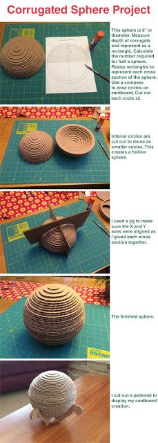 Cardboard Sphere Diy, Cardboard Sculpture Techniques, Cardboard Sphere, Cardboard Techniques, Diy Furniture Nightstand, Cardboard Relief, Planet Crafts, Centerpiece Craft, Solar System Crafts