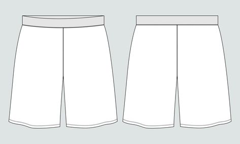 Shorts Flat Sketch, Flat Sketch Template, Fashion Flat Sketch, Pants Drawing, Sketch Template, Shorts Design, Formal Shorts, Flat Sketches, Collection Design