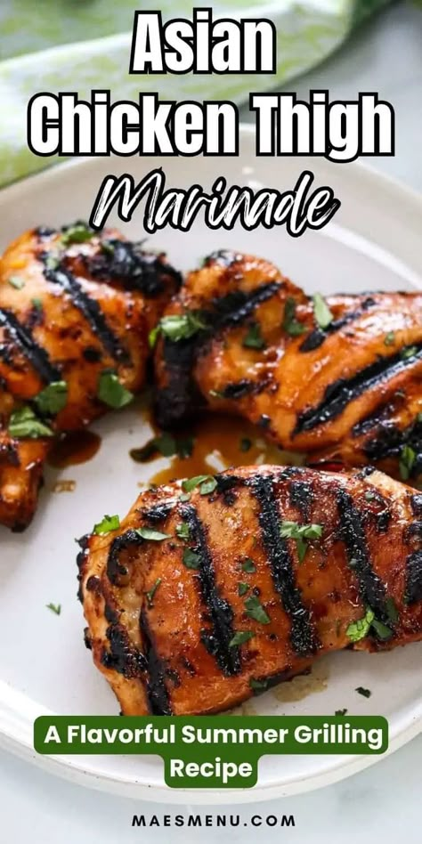 Fire up the grill with this irresistible Asian chicken marinade! Elevate your grilling game with tender, flavor-packed chicken. This grilling recipe is perfect for easy weeknight dinners or weekend BBQs. Try out this chicken marinade recipe and say goodbye to bland chicken forever! Asian Chicken Marinade Recipes, Chicken Thigh Marinade For The Grill, Chinese Chicken Marinade, Grilled Chicken Thigh Marinade, Chicken Marinade For The Grill, Asian Chicken Marinade, Grilled Chicken Thighs Marinade, Asian Grilled Chicken, Asian Condiments