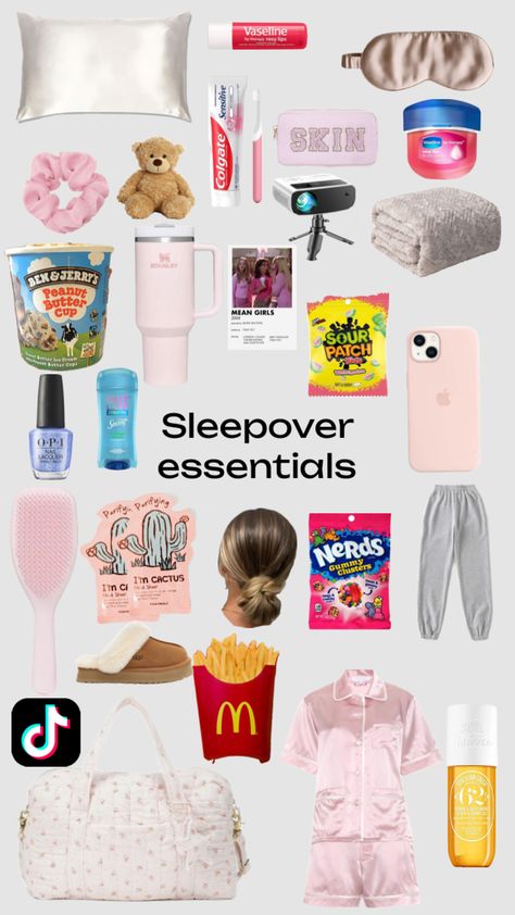 #sleepover #essentials #outfit Sleepover Packing List, Sleepover Aesthetic, Trip Essentials Packing Lists, Essentials Outfit, Teen Sleepover Ideas, Sleepover Essentials, Outfit Shuffles, Fun Sleepover Games, Road Trip Kit