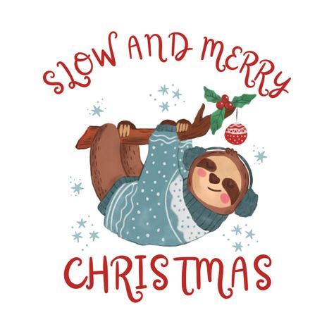 Lazy Christmas, Christmas Sloth, Christmas T Shirt Design, Snoopy Christmas, Cute Sloth, Christmas Designs, Kids Magnets, Pillow Art, Personalized Shirts