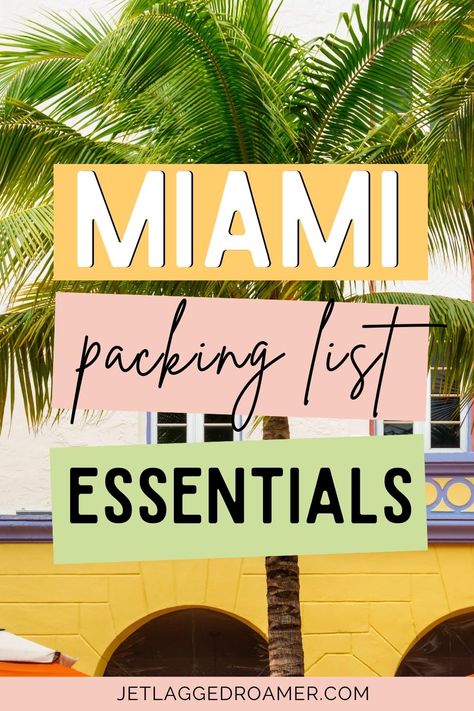 Miami packing list curated by a local. Here I listed everything for what to pack for Miami year-round. Here is your fall Miami packing list, seeking in Miami packing list, and summer Miami packing list. Have all the essentials for the beach with this South Beach Miami packing list. All your essentials you will need and to be prepared for your Miami trip with this list in this Miami packing list. Miami Packing List, Luggage Packing List, Family Packing List, Weekend Packing List, Honeymoon Packing List, Honeymoon Packing, Weekend In Miami, Miami Travel Guide, Miami Trip