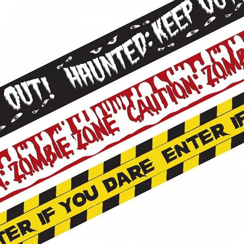 Halloween Fright Night, Zombie Zone, Scene Del Crimine, Caution Tape, Haunted House Party, Scary Decorations, Zombie Party, Halloween Party Supplies, Zombie Halloween