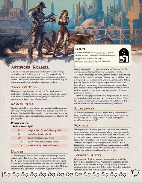 Dnd 5e Artificer, Artificer 5e, Clockwork Dnd, Dnd Artificer, Steampunk Motorcycle, Dnd Homebrew, D D Classes, Dnd Items, Dungeon Master's Guide