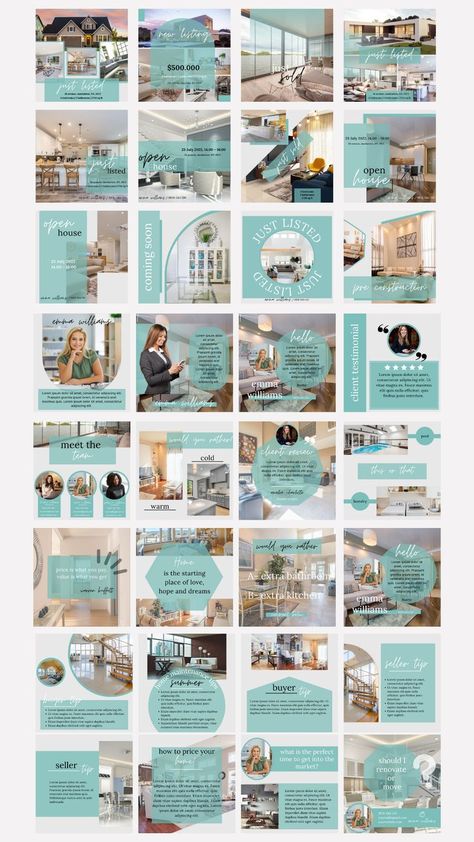 Green Real Estate, Elements In Canva, Templates For Instagram Stories, Real Estate Social Media Templates, Realtor Instagram, Active On Instagram, Real Estate Social Media, Templates For Instagram, Cover Templates