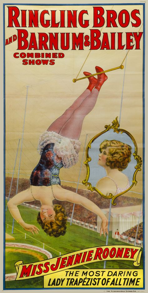 Jennie Rooney, circus poster Circus Posters Vintage, Circus Christmas, Railroad Signs, Circus Room, Ringling Brothers Circus, Pt Barnum, Old Circus, Vintage Circus Posters, Barnum Bailey Circus