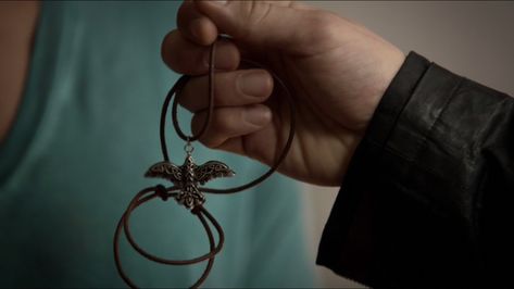 Was a personal jewelry that once belonged to the Original vampire, Niklaus Mikaelson. The necklace had a silver starling pendant attached to a leather strap and was enchanted by Esther to weaken Klaus' untriggered werewolf strength and aggression so that he would never trigger his werewolf gene. However, it's creation was a result to actually hide Esther's affair from Mikael. Klaus later gave the necklace to Marcel on his 11th birthday. Niklaus Mikaelson, White Oak Tree, Personal Jewelry, Family Rings, Original Vampire, 11th Birthday, Starling, Personalized Jewelry, Enchanted