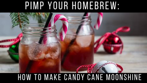 Pimp Your Homebrew: How to Make Candy Cane Moonshine Flavored Moonshine Recipes, Moonshine Recipe, How To Make Candy, Holiday Hot Chocolate, Mint Cocktails, Simple Sugar, Moonshine Recipes, Types Of Candy, Make Simple Syrup