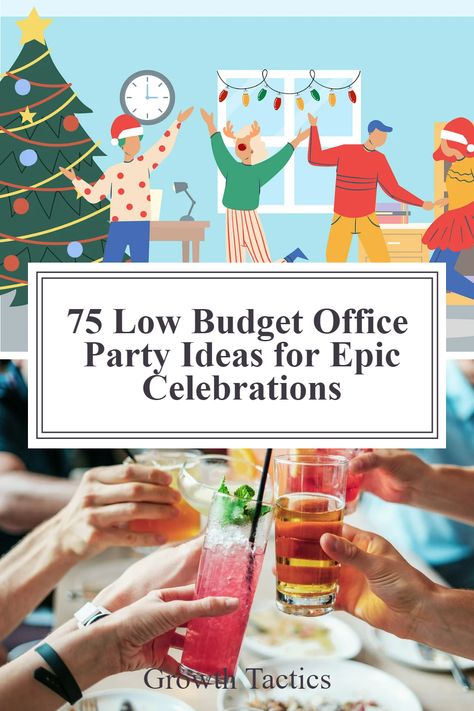 Plan a festive and epic office holiday party on a budget with these 75 low-cost ideas. Perfect for corporate, small companies, and startups. Corporate Party Ideas Event Planning, Work Party Themes Events, Workplace Party Ideas, Promotion Party Ideas Job, Low Budget Party Ideas, Small Office Party Ideas, Office Party Ideas Themes, Office Snacks For Employees, Employee Party Ideas