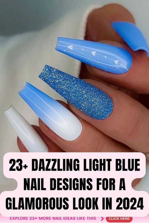 Find your seasonal inspiration with these breathtaking light blue nails, featuring chic designs perfect for any time of the year in 2024. Light Blue Nail, Light Blue Nail Designs, Mail Designs, Light Blue Nails, Blue Nail Designs, Blue Nail, Top Light, Designs Ideas, Blue Nails