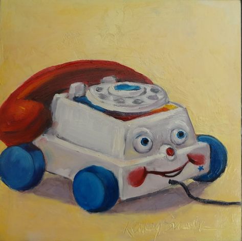 Life and Art with Glamma Fabulous: New Paintings: "Vintage ... Toys Painting, Still Art, Vintage Toys 1960s, Childhood Memories Art, Childhood Art, Nostalgia Art, Retro Painting, Toys Art, Dumpster Diving